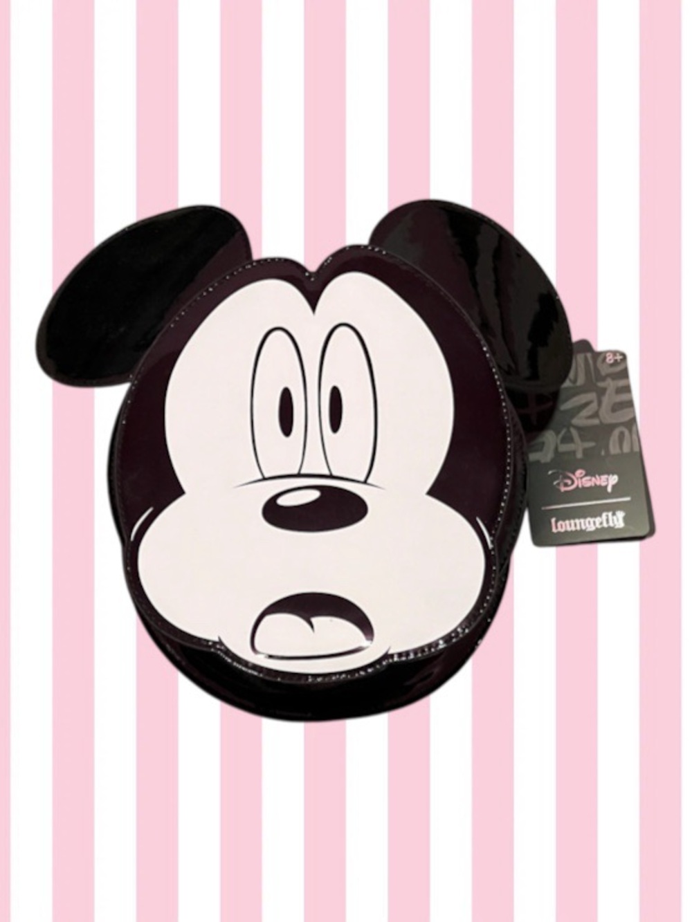 Disney Loungefly Black & White Mickey Face Crossbody Bag